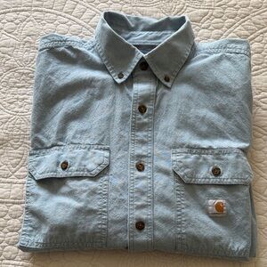 Carhartt Denim Blue Men's Long Sleeve Shirt | Size Medium